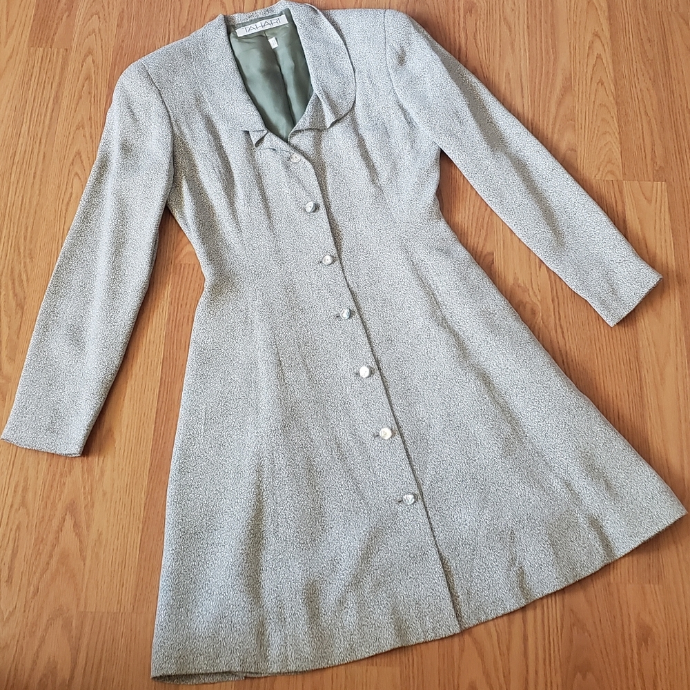 Tahari Vintage Womens Coat Dress